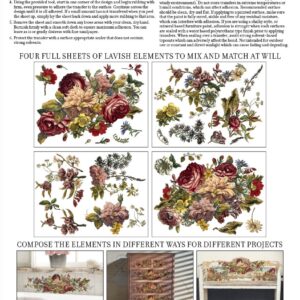 Transfer decorativ Floral Anthology set de 4 pagini A3